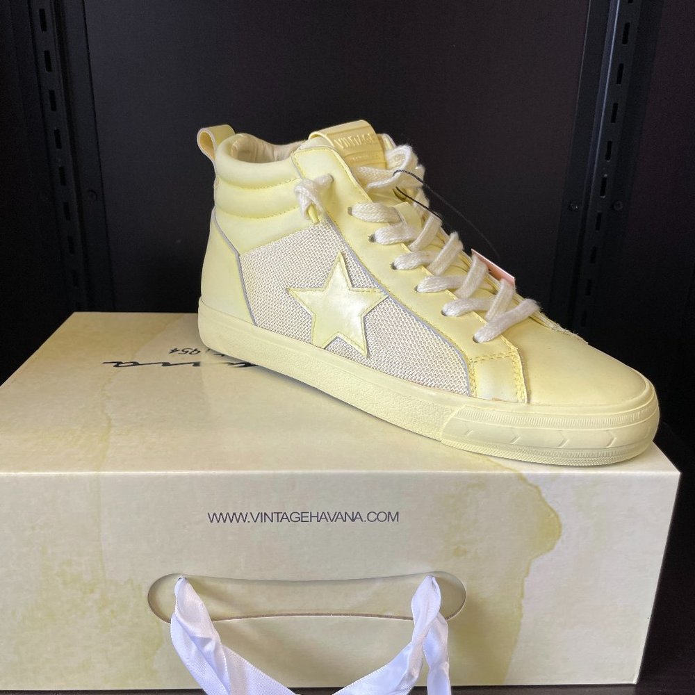 Vintage Havana Pale Yellow High-Top Sneakers